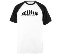 Udaytee L'évolution Selon Stephen Hawking T-Shirt De Baseball Unisexe Blanc À Manches Courtes Courtes Short Black-Sleeved White Unisex Baseball T-Shirt