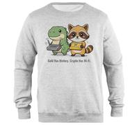 Udaytee l'or a Une Histoire Sweatshirt Unisexe Gris à Col Roulé Simple-Fit Simple-Fit Pullover Grey Unisex Sweatshirt