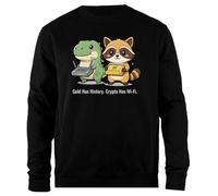 Udaytee l'or a Une Histoire Sweatshirt Unisexe Noir à Col Roulé Simple-Fit Simple-Fit Pullover Black Unisex Sweatshirt