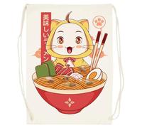 Udaytee ManekiNeko Fortune Teller Ramen Sac De Sport En Coton Beige Cotton Beige Training Bag Gym Sack