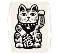 Udaytee ManekiNeko Sac De Sport En Coton Beige Cotton Beige Training Bag Gym Sack