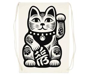 Udaytee ManekiNeko Sac De Sport En Coton Beige Cotton Beige Training Bag Gym Sack