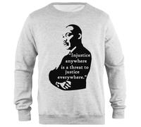 Udaytee Martin Luther King Jr Sweat-Shirt Unisexe Gris À Coupe Simple Simple-Fit Pullover Grey Unisex Sweatshirt