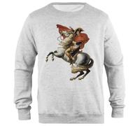 Udaytee Napoleon Bonaparte Sweatshirt Unisexe Gris à Col Roulé Simple-Fit Simple-Fit Pullover Grey Unisex Sweatshirt
