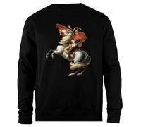 Udaytee Napoleon Bonaparte Sweatshirt Unisexe Noir à Col Roulé Simple-Fit Simple-Fit Pullover Black Unisex Sweatshirt