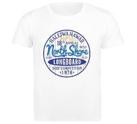 Udaytee North Shore Surfing Hawaii T-Shirt Homme Blanc Basique en Coton