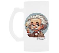 Udaytee Portrait D'Albert Einstein Verre à Bières avec Poignée Handled Glass Beer Drinking Cup