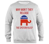 Udaytee Pourquoi RefusentIls De Publier Les Dossiers Epstein ? Sweat-Shirt Unisexe Gris À Coupe Simple Simple-Fit Pullover Grey Unisex Sweatshirt