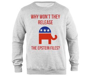 Udaytee Pourquoi RefusentIls De Publier Les Dossiers Epstein ? Sweat-Shirt Unisexe Gris À Coupe Simple Simple-Fit Pullover Grey Unisex Sweatshirt