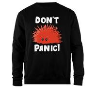 Udaytee Rust Lang Dont Panic Sweatshirt Unisexe Noir à Col Roulé Simple-Fit Simple-Fit Pullover Black Unisex Sweatshirt