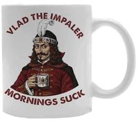 Udaytee Vlad L'empaleur Les Matins Sont Nuls Tasse À Boire En Céramique Blanche White Ceramic Mug Beverage Drinking Cup