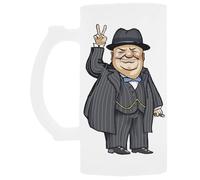 Udaytee Winston Churchill Verre à Bières avec Poignée Handled Glass Beer Drinking Cup