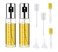 Udbrud 2 Pièces Spray Huile Cuisine Air Fryer, 100 ml Pulvérisateur Huile Cuisine, Vaporisateur Huile avec Brosse Distributeur d'huile spray pour Friteuse Grill BBQ