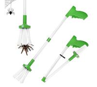Udbrud Attrape-araignée À Long Manche, Attrape-Insectes Pliable, Attrape Araignée Télescopique Extra-Long, Pièges À Cafards Araignées, Attrape-cafard pour Les Cafards,Outil De Piège À Araig (Vert)