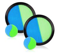 Udbrud Balle Raquette Scratch Jeux, Jeu Catch Ball et Toss avec 2 Pagaies et 2 Balles, Jeu Exterieur Enfant Lancer Catch Ball Jouet Lancer pour Jardin, Extérieur, Piscine, Plage, Cour