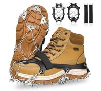 Udbrud Crampons Antidérapants, 24 Dents Crampons de Glace Crampons pour Chaussures Crampon Neige Grips pour Randonnée Trekking Marche ou Activités sur Terrain Neigeux ou Verglacé (L)