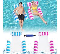 Udbrud Fauteuil Gonflable de Piscine, 2 Pcs Bouee Piscine 4 en 1 Hamac d’Eau Plage Portable ccessoire Piscine pour Enfants Adultes Mer Plage Piscine Partie Vacances