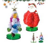 Udbrud Mini Arbre de Noël Magique en Pleine Croissance, 2Pcs Cadeau de Noël Kit de Croissance de Cristaux Kits Scientifiques et Guide d'apprentissage pour Garçons et Filles (Rouge Blanc)