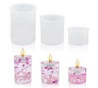 Udbrud Moule à Bougie, 3 PCS DIY Bougies Moule Moules à Bougies Cylindriques Bougies en Silicone 3D pour la Fabrication de Bougies, Savon Artisanal, Bougie ParfuméE, l'aromathérapie