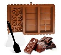 Udbrud Moules à Chocolat Silicone, Moule Tablette Chocolat Dubai avec Grattoir, Antiadhésifs Réutilisables Moule pour Barres Chocolatées Profondes pour Praline Bonbons et Desserts