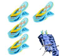 Udbrud Pinces à Serviette de Plage,4 Pièces Pinces à Linge pour chaises Longues Serviette De Piscine Clips pour Serviette de Toilettes, Couettes, Draps de Bain, Couverture, Vêtements(Bleu)