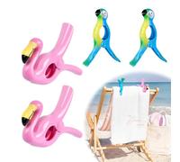 Udbrud Pinces à Serviette de Plage,4 Pièces Pinces à Linge pour chaises Longues Serviette De Piscine Clips pour Serviette de Toilettes, Couettes, Draps de Bain, Couverture, Vêtements(Rose)