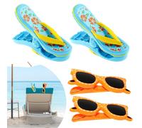 Udbrud Pinces à Serviette de Plage,4 Pièces Pinces à Linge pour chaises Longues Serviette De Piscine Clips pour Serviette de Toilettes, Couettes, Draps de Bain, Couverture, Vêtements
