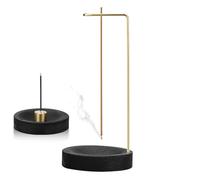 Udbrud Porte Encens 2 en 1, Support Encens 9 Trous, Support en Bois de Noyer pour Bâtons d'Encens, Brûleur d'encens Inversé pour Bureau à Domicile, Yoga, Méditation