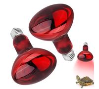 Udbrud Reptile Ampoules Chauffantes, 2 Pièces 100W Lampe Chauffante E27 Infrarouge Dimmable Durable Chaleur Lumière pour Dragon Barbu, Lézard, Tortue, Reptiles Amphibiens