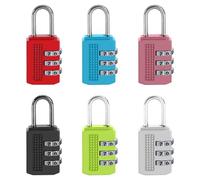 Udbrud Serrure à Combinaison, 6 Pcs Cadenas à Combinaison Serrure Combinée 3-Chiffres Numero Cadenas Code Cadenas à Code Résistant à l'Eau la Rouille pour Valise, Porte Extérieure, Casier