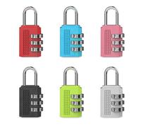 Udbrud Serrure à Combinaison, 6 Pcs Cadenas à Combinaison Serrure Combinée 3-Chiffres Numero Cadenas Code Cadenas à Code Résistant à l'Eau la Rouille pour Valise, Porte Extérieure, Casier