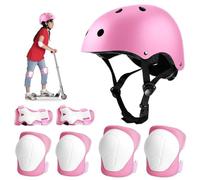 Udbrud Set de Protection Rollers, 7 Pcs Equipement de Protection Enfant Ensemble Genouillères Coudières protège-Poignets avec Casque Vélo Enfant Réglable pour Skateboard