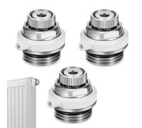 Udbrud Vanne de radiateur à Purge Automatique, 3 Pièces Vanne de Purge BSP 1/2" Soupape Évacuation à Air Évent Automatique en Laiton à Air à Coupure