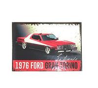 udc Editions du sud Plaque Vintage décorative cartonnée 1976 Ford Gran torino12x17cm