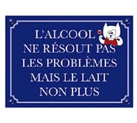 Udc PEC as de Coeur - Plaque L'Alcool ne résout Pas Les problèmes - 18 * 13 cm