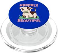Udderly Beautiful Kawaii Jeu de Mots en Forme de Vache PopSockets PopGrip pour MagSafe