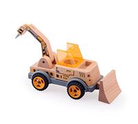 Udeas Excavatrice convertible pour bac à sable comme jouet pour l'extérieur, jouets pour enfants à partir de 3 ans avec surface de chargement en bois, cabine de conduite en plastique avec une pelle