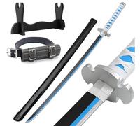 Udekit Anime Ninja Épée en Bambou Katana Guerrier Arme- 40pouces (104 cm) avec Ceinture et Support pour Halloween Fête à Thème Carnaval Fête Déguisée Cosplay