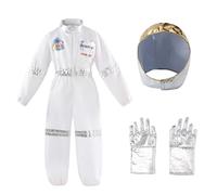 Udekit Costume de Astronaute pour Enfants NASA Pilote Salopette Déguisement Halloween Carnaval Cosplay Jeu de Rôle Costume