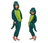 Udekit Dessin Animé Dinosaure Pyjamas Barboteuse Grenouillères Dors Robe Vêtements De Nuit Cosplay Costume pour Adultes Halloween Carnaval Fête Petit