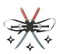 Udekit Enfant Ensemble Ninja Katana Armes avec Sac à Dos Épée Katana et Couteaux Jouet,Accessoires Déguisement Ninja Samouraï Japonais,Costume Halloween Carnaval Cosplay Garçon Fille Adulte