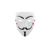 Udekit Halloween Masques V Pour Vendetta Anonymous Épaissi PVC Mat Pour Adultes Et Enfants - Pour Halloween, Cosplay, Fête Accessoires Blanc
