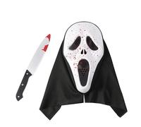 Udekit Masques Films D'Horreur, Masques Scream de FantôMes,avec Jouet Couteau Pour Enfants et Adultes Pour Halloween Les Jeux de RôLe