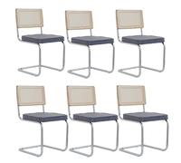 Uderkiny Lot de 6 chaises de visiteur, de conférence, chaises cantilever, chaises de bureau, salle à manger, convient pour salle de conférence, salle d'attente, bureau, restaurant, arceau plaqué et