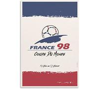 UDERUI 1998 Coupe du Monde de la FIFA France Affiche et Imprime Football Sport Wall Art 1998 Coupe du Monde de la FIFA France Toile Peinture pour Home Decor 50x70cm Pas de Cadre