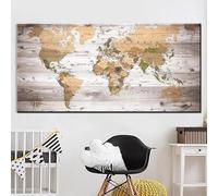 UDERUI Diamond Painting carte du monde， Point de Croix Kit de Broderie Diamant Peinture Complet, 5D Grand Diamant Painting Adultes Enfants Femme Cadeau, Diamant Art Crafts Maison Décor 50x100cm