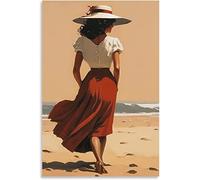 UDERUI Jack Vettriano Poster《Femme en Robe Rouge》Art Mural Jack Vettriano Prints Jack Vettriano Toile Peinture Maison Décoration Murale Image 50x70cm sans Cadre