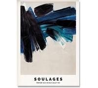 UDERUI Pierre Soulages Affiche Pierre Soulages Toile Art Mur Pierre Soulages Impressions Pierre Soulages Peinture Maison Décoration Murale Photo 40x60cm Pas De Cadre