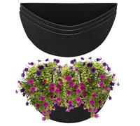 Udewo Lot de 3 doublures de pot de fleurs demi-rondes en tissu de 35,6 cm pour panier de fleurs en demi-cercle - Doublure de rechange en feutre de noix de coco - Alternative pour panier mural