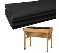 Udewo Revêtement en tissu pour grand bac à légumes extérieur surélevé, 2,9 m x 1,6 m, non tissé, noir, pour légumes, herbes, sacs de culture pour plantes - Taille L